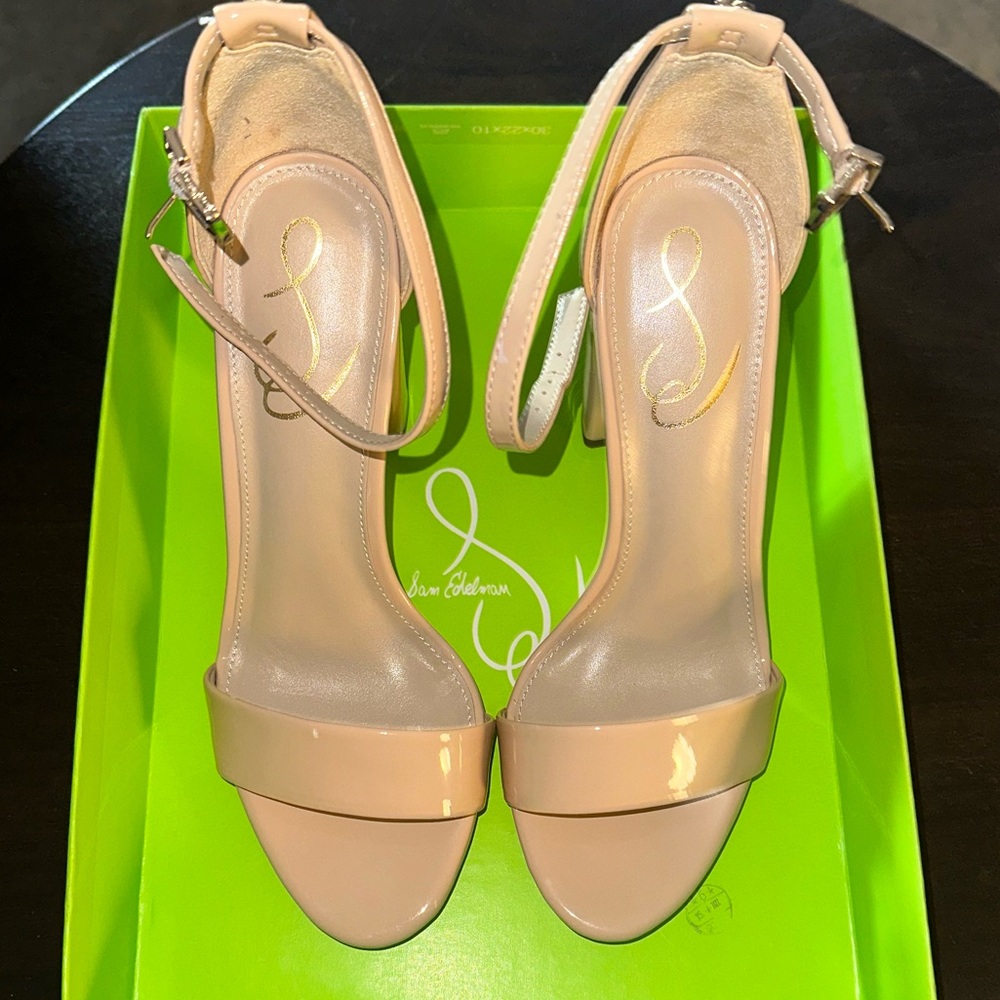 Sam Edelman block heels size 7 YARO; BEIGE BLUSH